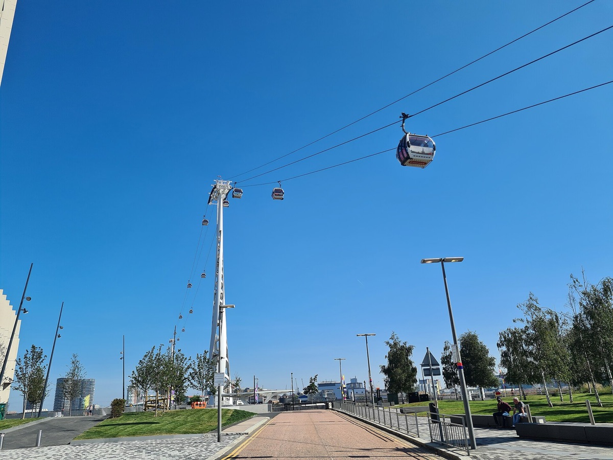 The London Cable Car crossing the Thames