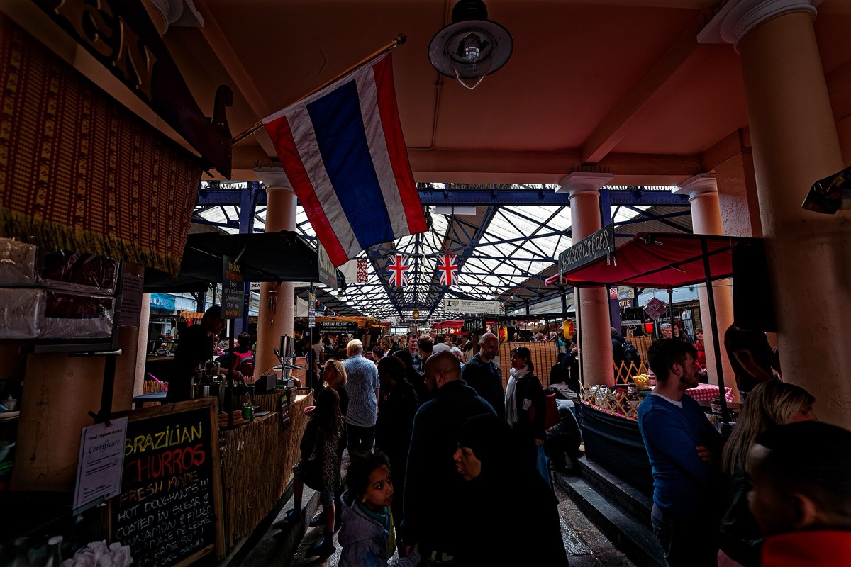 Covered stalls at Greenwich Market
