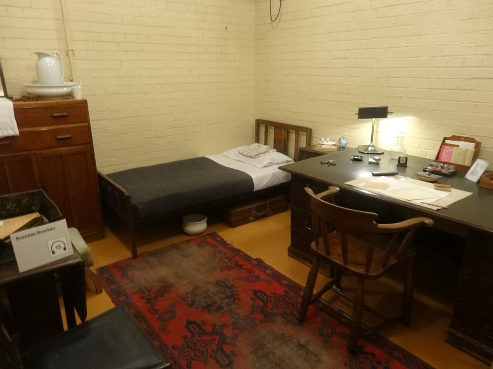 Churchill's bedroom in the Cabinet War Rooms, preserved as he left it