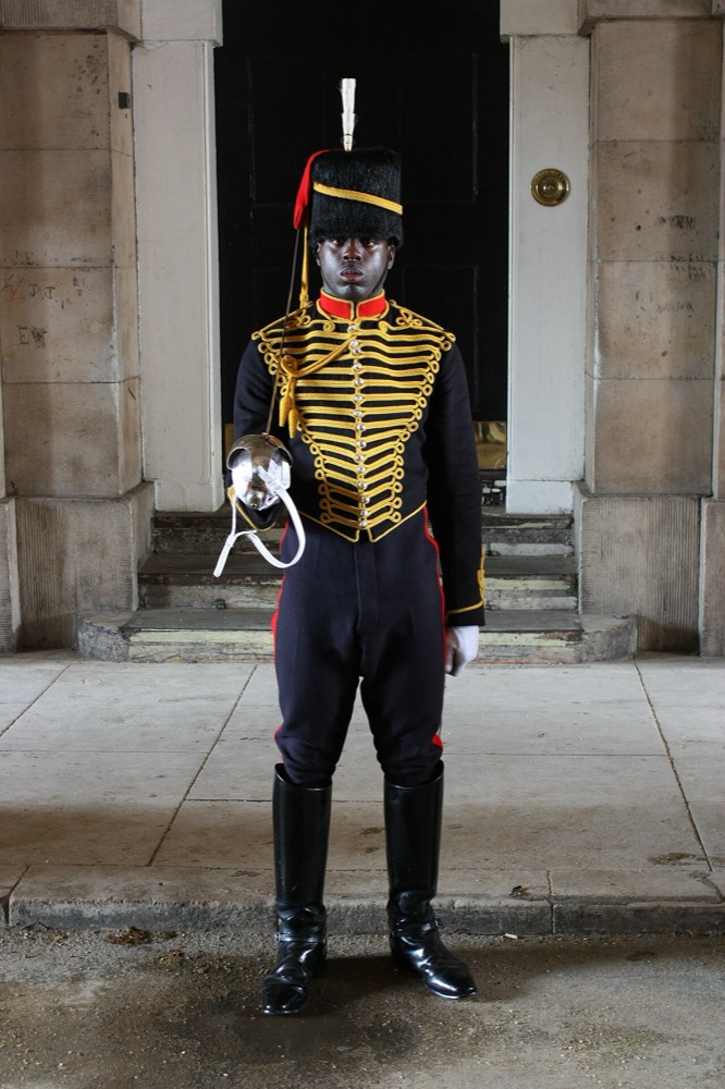A mounted trooper on duty at Horse Guards